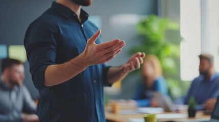 Canvas Print - Business Presentation in Modern Office Setting