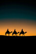 © Gerard - Silhouette of three wise men on camels at sunset