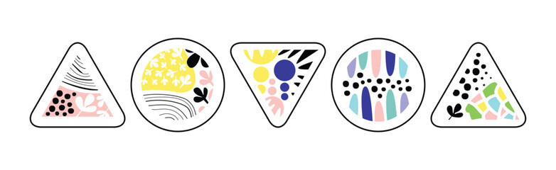 Aufkleber - Geometric Shape Color Pattern and Print Vector Set