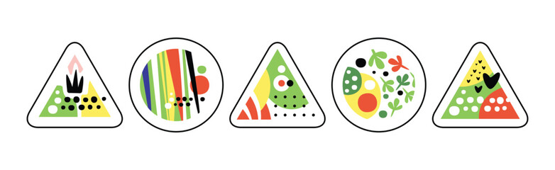 Aufkleber - Geometric Shape Color Pattern and Print Vector Set