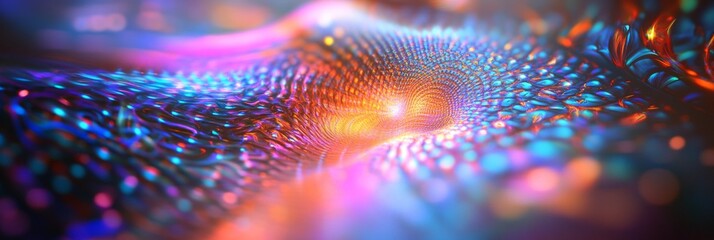 Poster - Colorful holographic illusions create mesmerizing patterns in abstract digital art