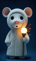 Canvas Print - Cute Mouse Holding a Torch