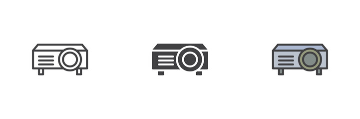 Poster - Digital projector different style icon set