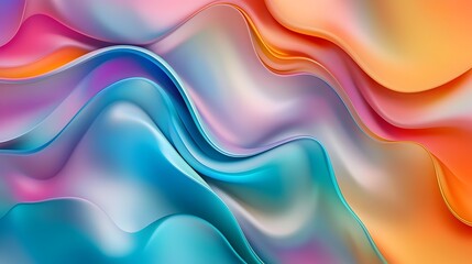 Leinwandbilder - Captivating 3D abstract digital featuring a dynamic gradient blend of vibrant hues intersecting geometric shapes and a fluid visually striking composition  This modern
