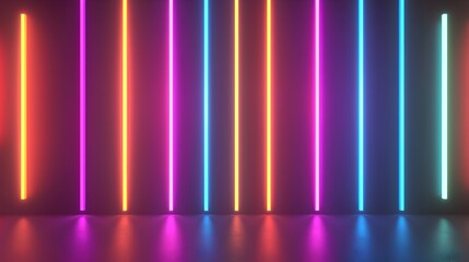 Poster - Captivating gradient neon light effects create a seamless abstract 3D with a mesmerizing futuristic and technological atmosphere