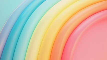 Poster - Visually captivating 3D featuring a vibrant rainbow gradient with seamless textural transitions and a soft elegant aesthetic  This digital artwork showcases a modern refined and dynamic design