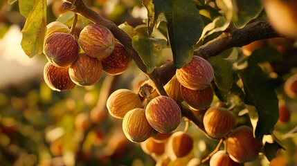 Sticker - Ripe Figs on a Branch: A Close-Up View