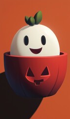 Poster - Cute Ghost in a Jack-o-Lantern