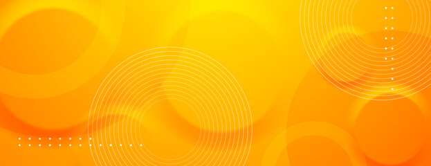 Wall Mural - yellow abstract geometric background with circular shapes