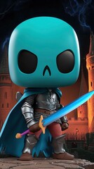 Wall Mural - Blue Skeleton Knight Pop Figure