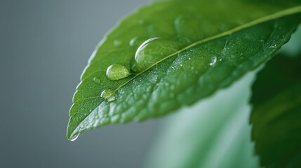 Drops of Condensation on a Leaf