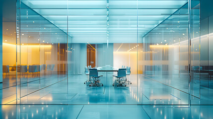 Wall Mural - Large modern glass panel office