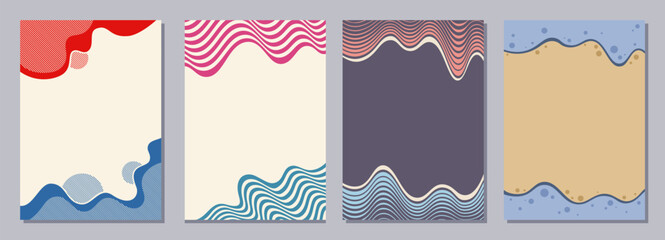 Wall Mural - set of flyers, posters, banners, placards, brochure design templates a6 size. graphic design vector 