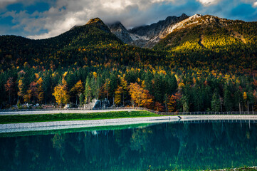 Autumn in Val Raccolana. Between peaks, lakes and streams. Julian Alps