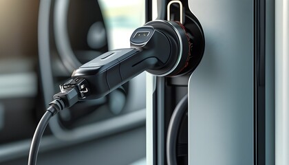 Modern electric vehicle charging connector highlighting innovative technology and design in sustainable transportation