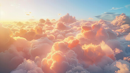 Wall Mural - sky with clouds, sky and clouds, scenic view of clouds in the sky, golden hour