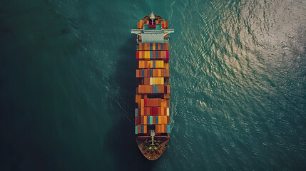 A large tanker ship transporting containers across the ocean. Neural network AI generated art