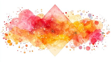 Wall Mural - Abstract Watercolor Background with Pink, Orange, and Yellow Colors