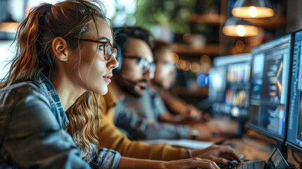 Leinwandbilder - A diverse group of professionals working remotely from home, representing the rise of remote work in the post-pandemic era.