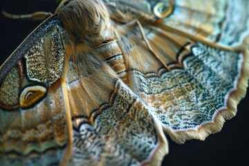 Aufkleber - Close-up view of a colorful butterfly wing showcasing intricate patterns and textures in natural light