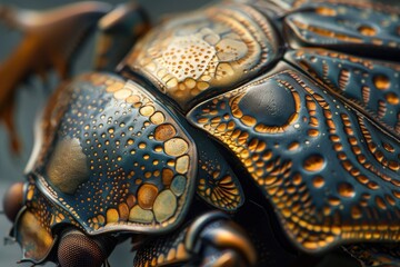 Poster - Close-up of a marine creature showcasing intricate patterns and textures on its surface, likely found on the ocean floor in a vibrant underwater ecosystem