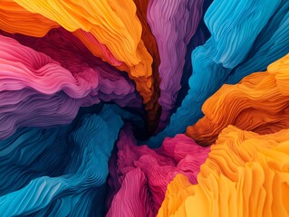 Poster - Vibrant abstract design showcasing colorful waves and shapes, perfect for artistic and modern backgrounds.
