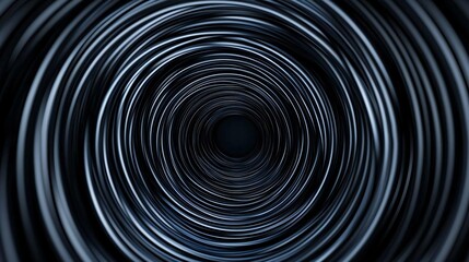Poster - A mesmerizing abstract view of concentric metallic circles creating a tunnel effect, evoking depth and motion.