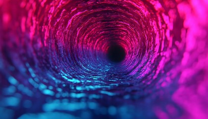 Poster - A vibrant, abstract view of a tunnel merging shades of pink and blue, creating a captivating depth effect.