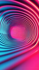 Poster - A vibrant tunnel formed by swirling colors of blue and pink, creating a mesmerizing abstract art piece.