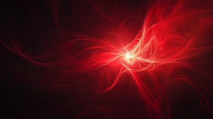 A vivid red lens flare on a black background creates captivating patterns of light and shadow.