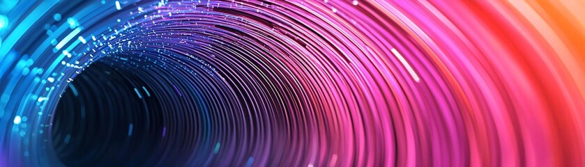 Poster - Colorful abstract tunnel design with vibrant hues, showcasing dynamic patterns and light effects for creative projects.