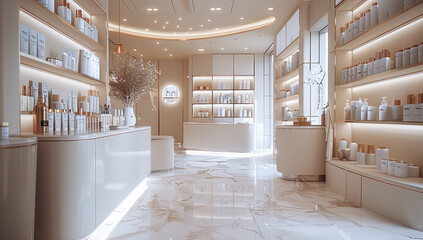 Canvas Print - Interior designer of a luxury cosmetics clinic in a delicate elegant style.