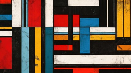 Leinwandbilder - Bold abstract pattern with overlapping rectangles and stripes, with room for copy in the corners.
