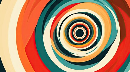 Leinwandbilder - Circular abstract design with overlapping concentric rings, plenty of room for text in the top half.