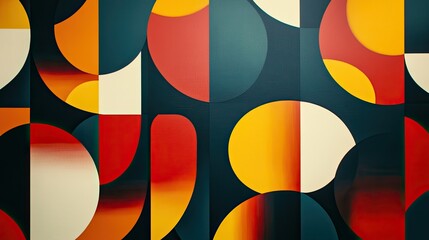 Leinwandbilder - Geometric pattern with contrasting shapes and colors, with ample room for copy in the empty spaces