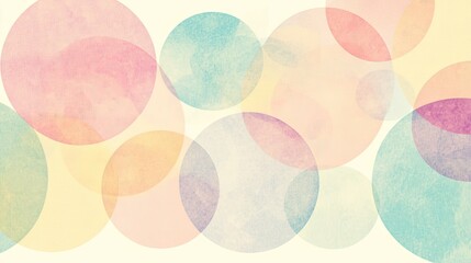 Poster - Overlapping circle pattern in soft pastel tones, with ample space for copy in the center