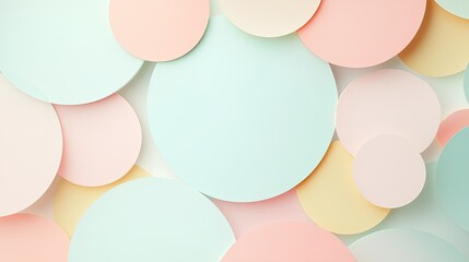 Poster - Overlapping circle pattern in soft pastel tones, with ample space for copy in the center