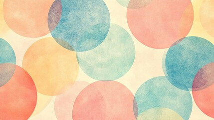 Poster - Overlapping circle pattern in soft pastel tones, with ample space for copy in the center