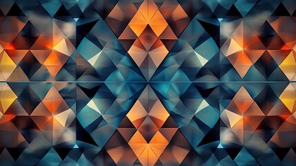 Leinwandbilder - Symmetrical pattern of repeating triangles and diamonds, with copy space in the surrounding areas.
