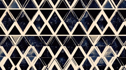 Leinwandbilder - Symmetrical pattern of repeating triangles and diamonds, with copy space in the surrounding areas.