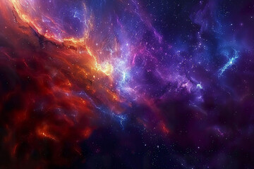Wall Mural - a purple and blue sky with many stars, generative ai image.,
