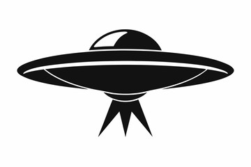 ufo flying saucer silhouette vector, spaceship ufo icon