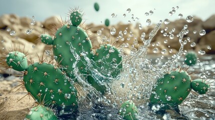 Wall Mural - Cactus Splash.