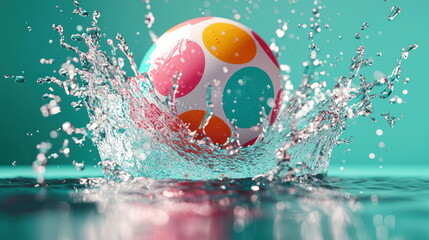 Aufkleber - Polka Dot Ball Splashing in Water.