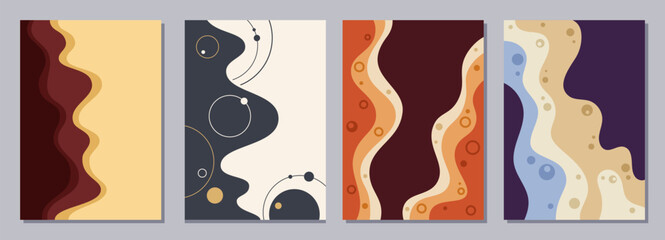 Wall Mural - set of flyers, posters, banners, placards, brochure design templates a6 size. graphic design templat