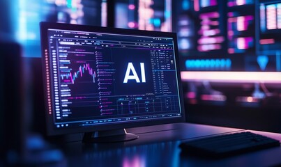 Computer screen with AI and code data.
