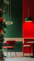 Poster - Minimalist Holiday-Themed Open Space with Warm Festive Lights  