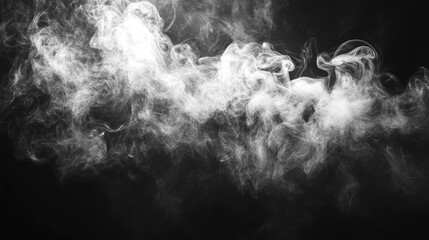 Poster - Swirling smoke patterns dance in the air, creating an enchanting view on a dark backdrop that captivates the senses