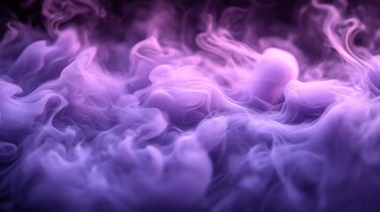 Poster - Delicate tendrils of purple smoke mix in a dark background, evoking a mystical and surreal ambiance