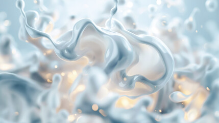 Poster - The design showcases ethereal white wisps blending seamlessly with warm light, producing a calming visual effect ideal for wallpapers or backgrounds